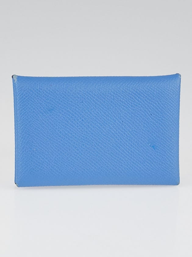 Hermes Paradise Blue Epsom Leather Calvi Case