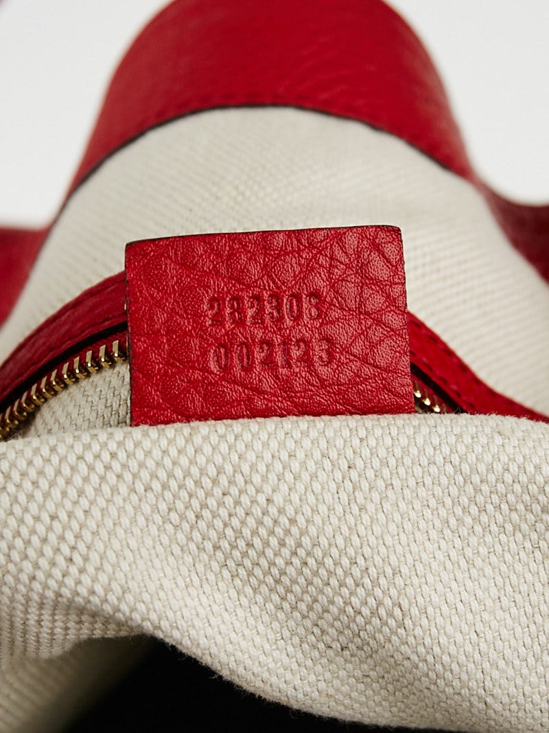 Gucci Red Pebbled Leather Large Soho Tote Bag | Yoogi's Closet Gucci Red Pebbled Leather Large Soho Tote Bag | Yoogi's Closet
