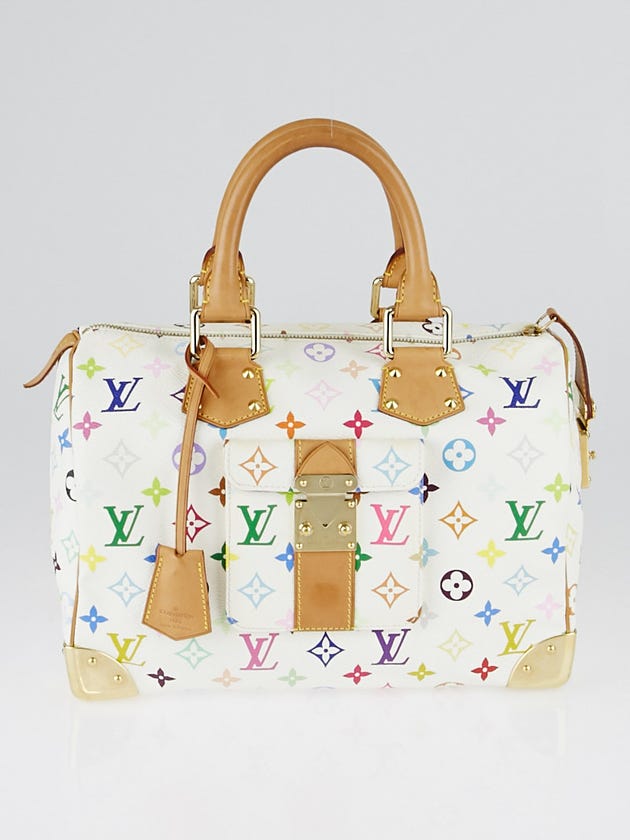 Louis Vuitton White Monogram Multicolor Speedy 30 Bag