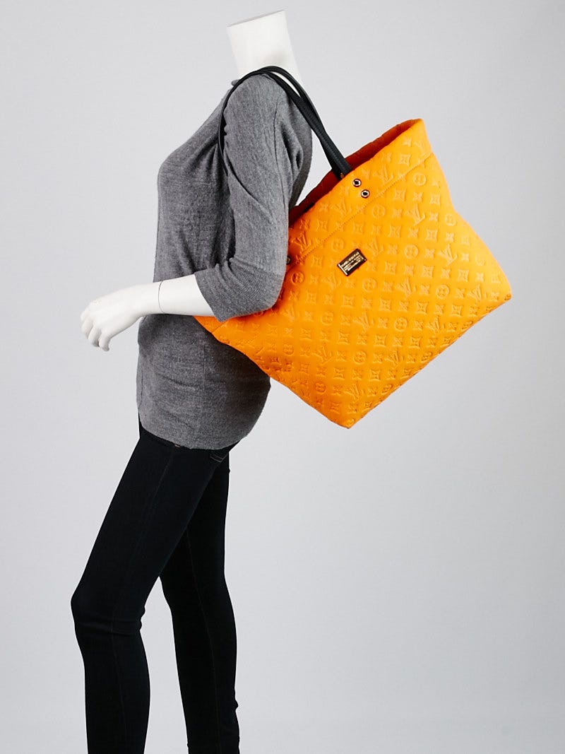 Louis Vuitton Orange Monogram Neoprene Neverfull MM Tote Bag