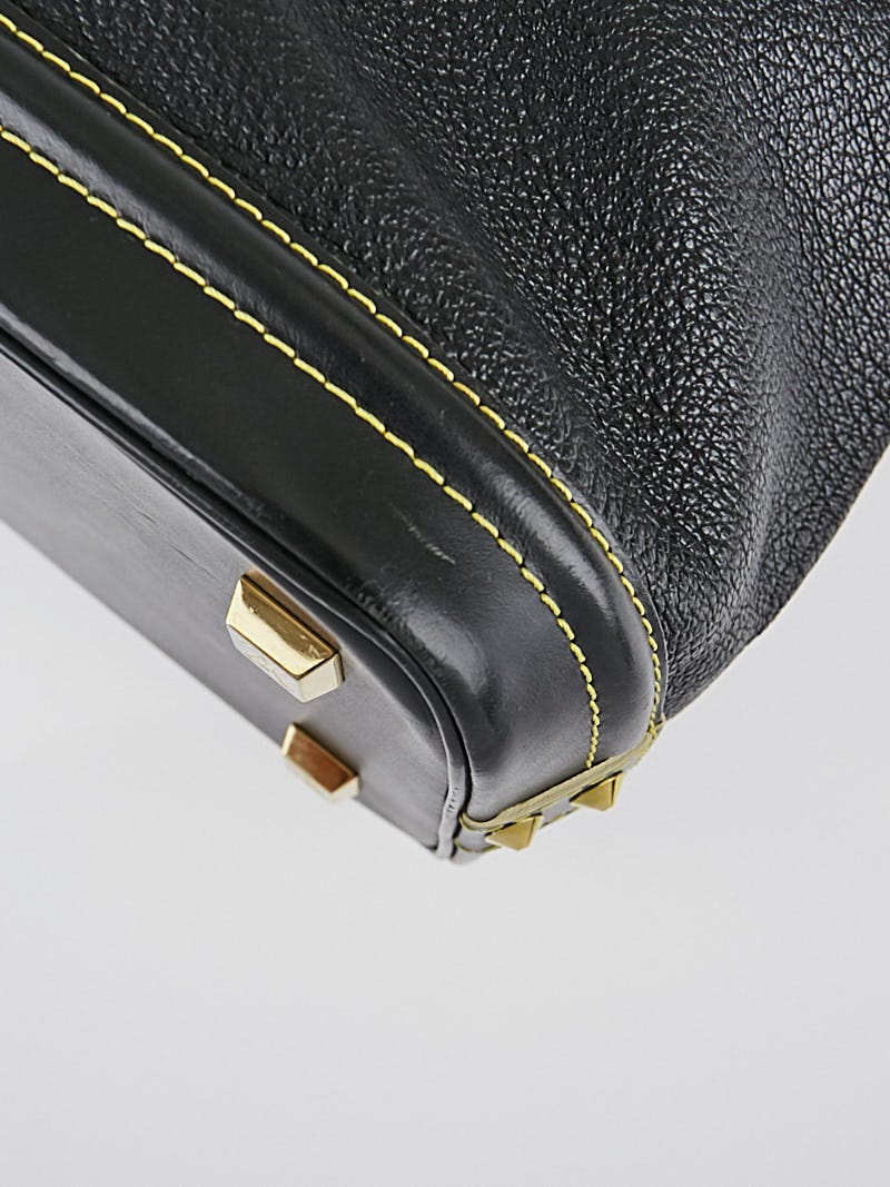 Louis Vuitton Black Suhali Leather Lockit MM Bag - Yoogi's Closet