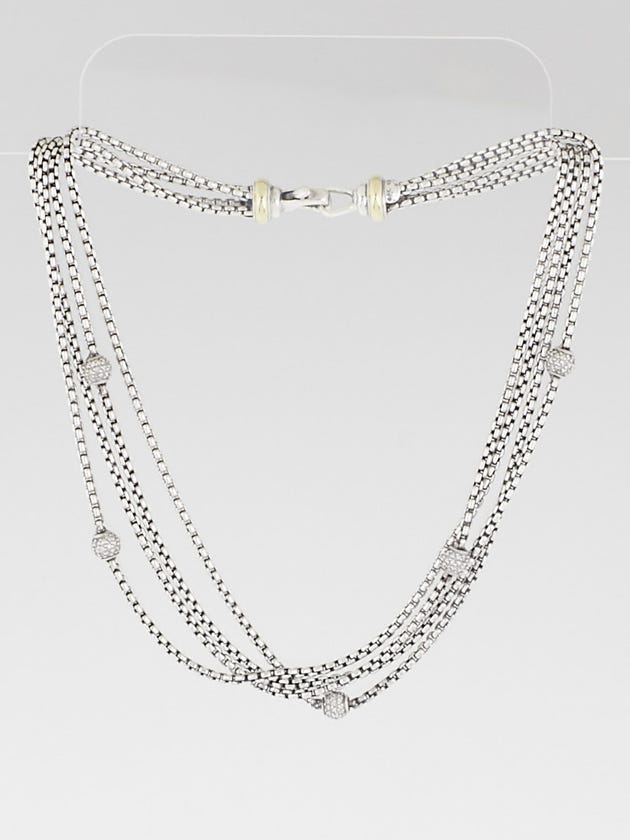 David Yurman Sterling Silver and Diamond Multi-Strand Necklace