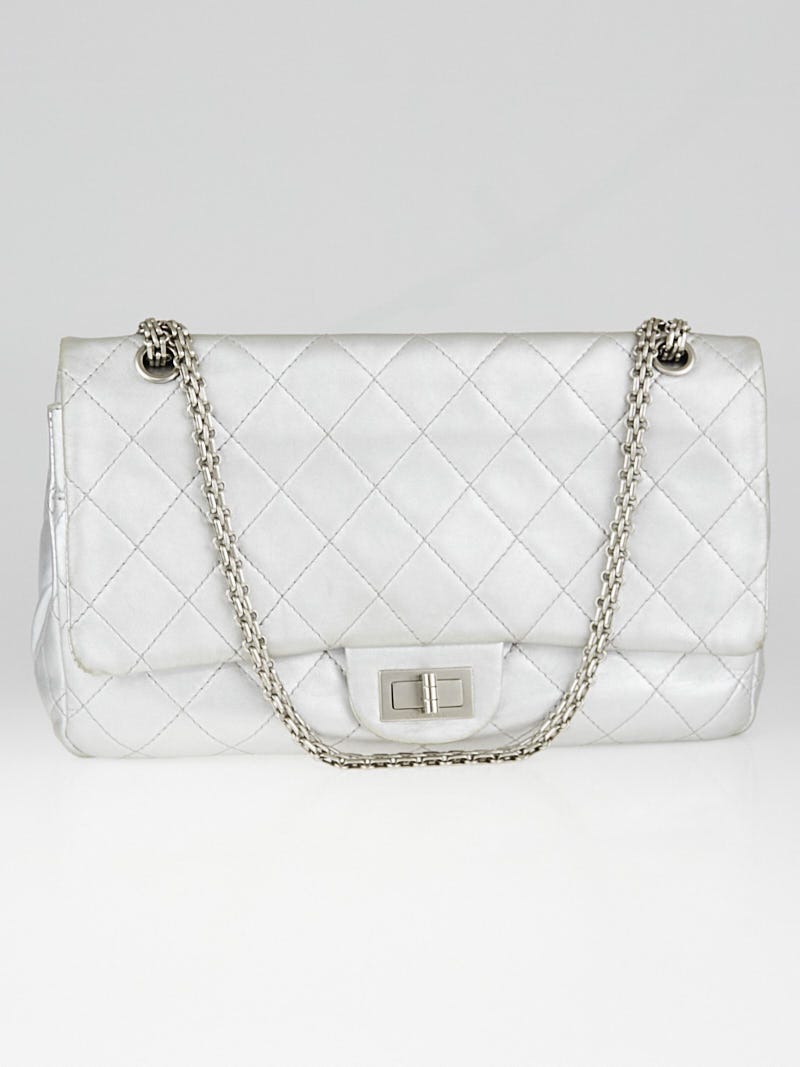 Chanel Silver 2.55 Reissue Quilted Classic Lambskin Leather 227