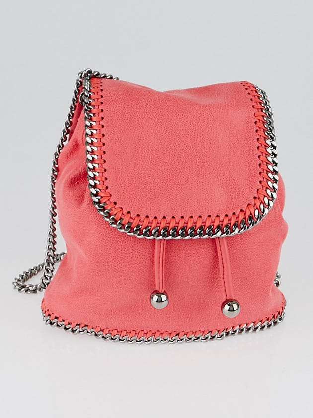 Stella McCartney Coral Shaggy Dear Faux Leather Falabella Mini Backpack