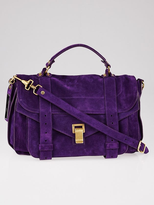 Proenza Schouler Amethyst Suede Medium PS1 Satchel Bag