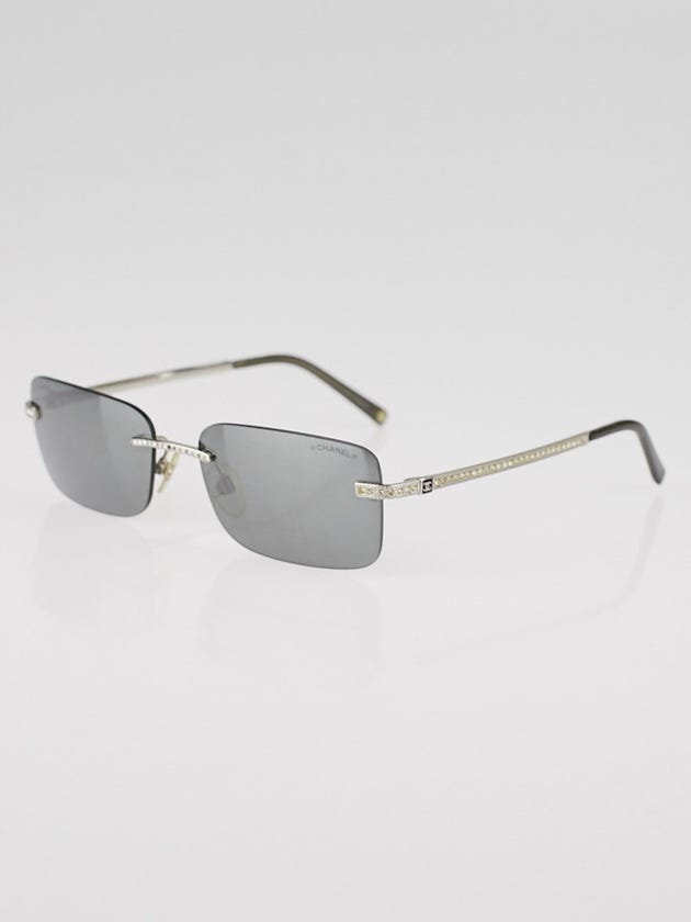 Chanel Silvertone Metal Frame and Tinted Crystal CC Sunglasses- 4120