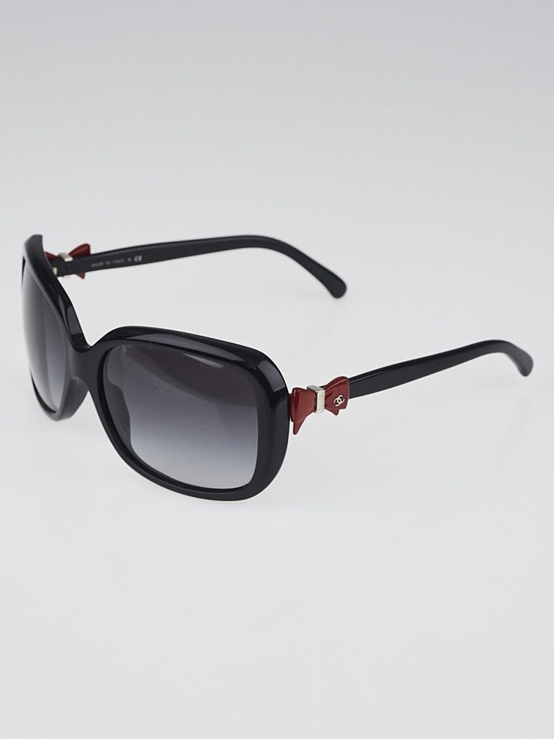 Chanel Black Frame Gradient Tint Bow Sunglasses-5171 - Yoogi's Closet