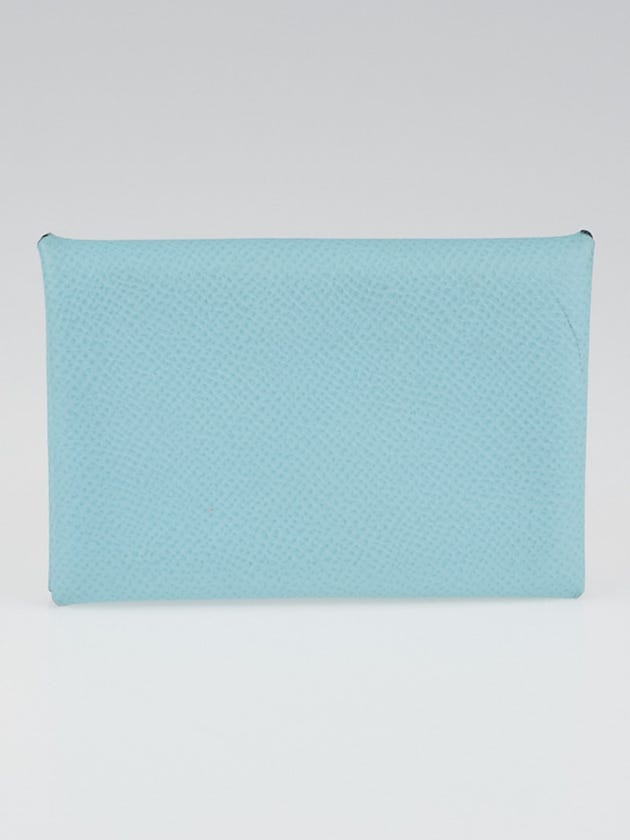 Hermes Blue Atoll Epsom Leather Calvi Case