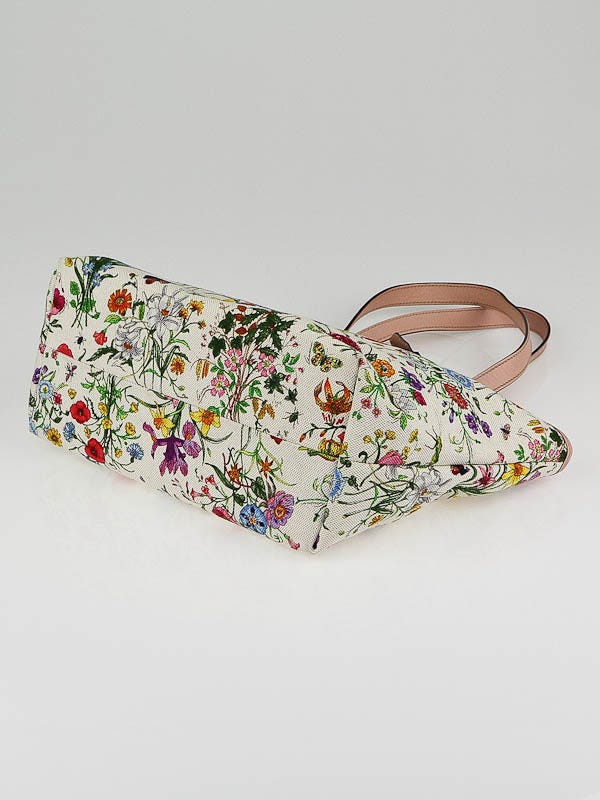 Gucci Botanical Floral Canvas Print Tote Bag | Yoogi's Closet