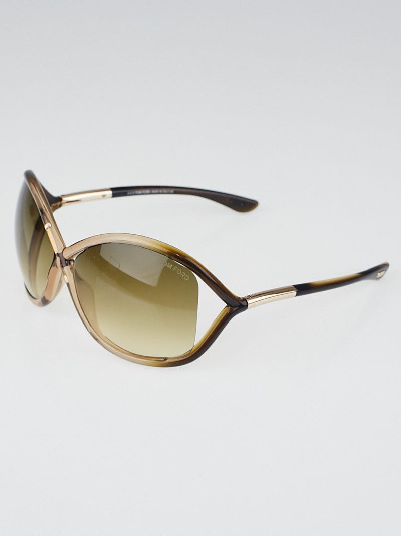 Tom Ford Brown Frame Gradient Tint Whitney Sunglasses