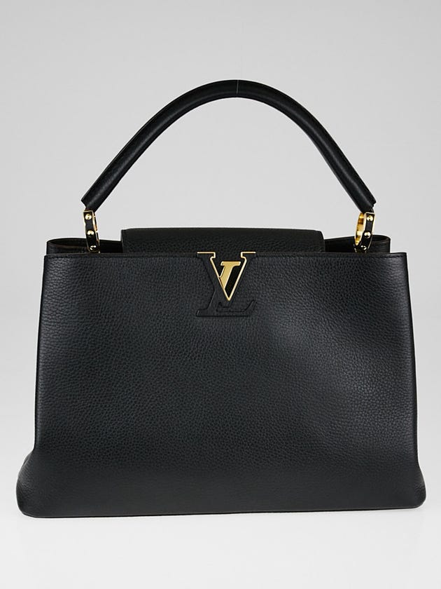 Louis Vuitton Black Taurillon Leather Capucines MM Bag