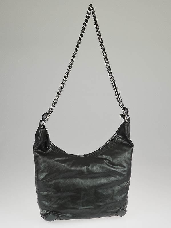 Gucci Metallic Green Leather Galaxy Medium Hobo Bag