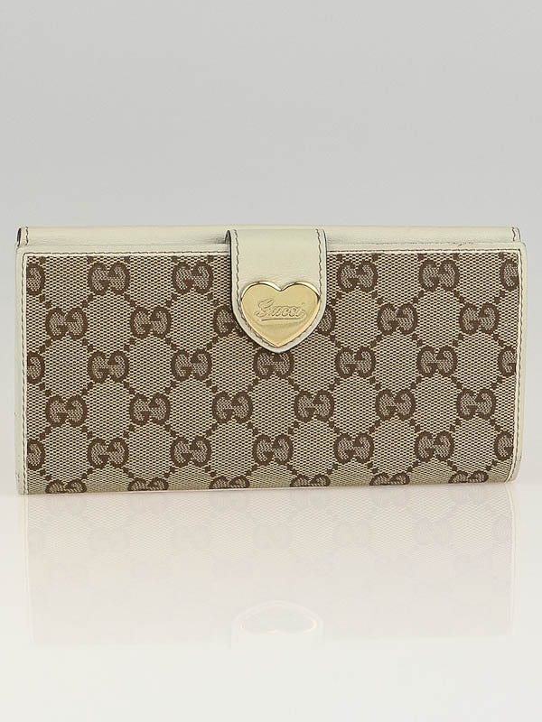 Gucci Cream Leather GG Marmont Heart Coin Purse Gucci