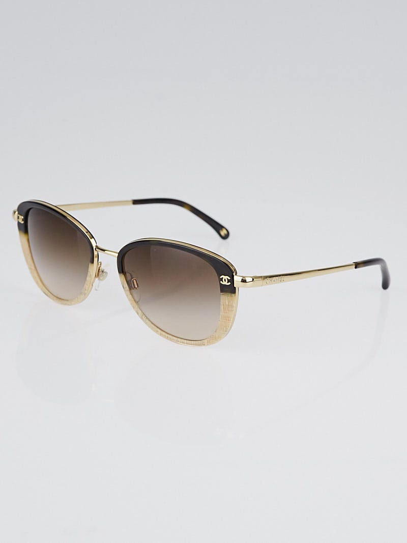 Chanel CC 4183 Sunglasses Chanel Black and White Tweed Print Frame Sunglasses-4183  main image 2