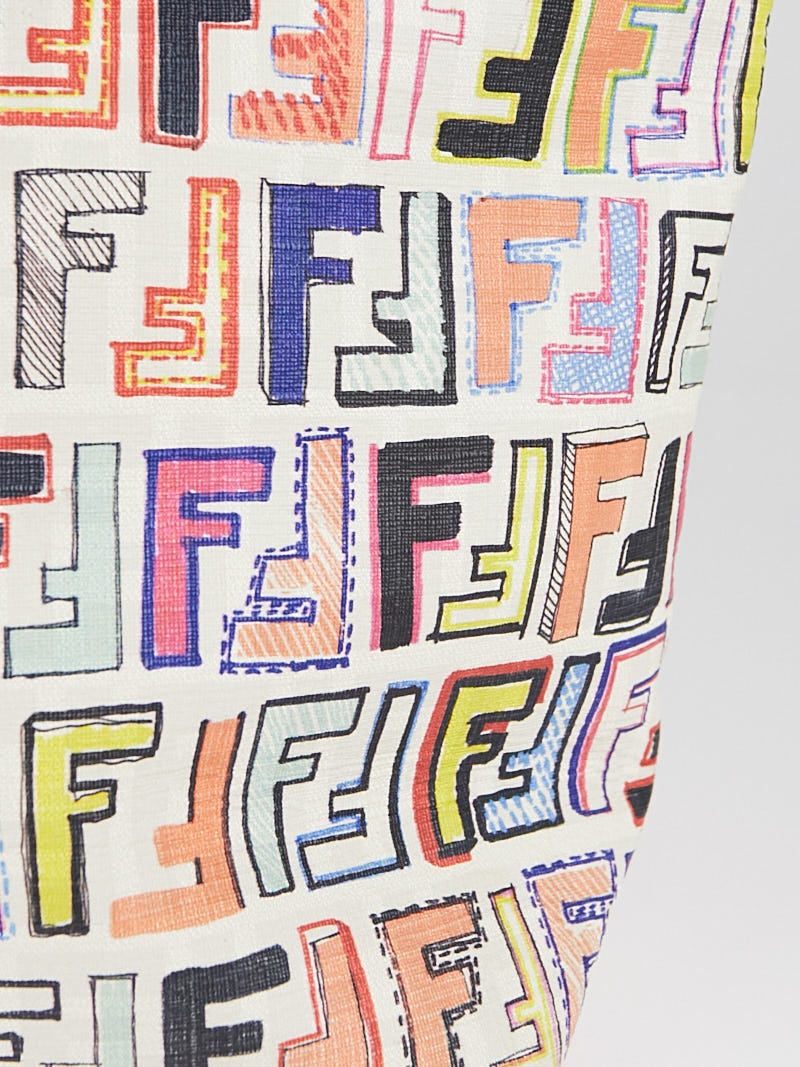 Fendi Multicolor Zucchino Coated Canvas Roll Tote Bag 8BH185