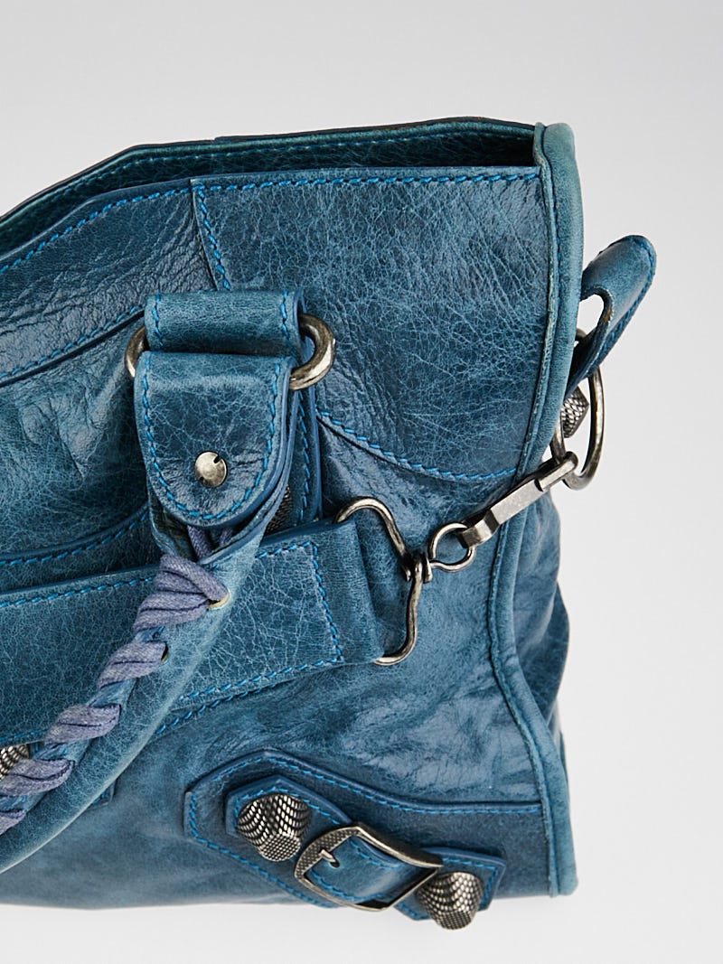 Balenciaga Limited Edition Neiman Marcus Blue Lambskin Leather