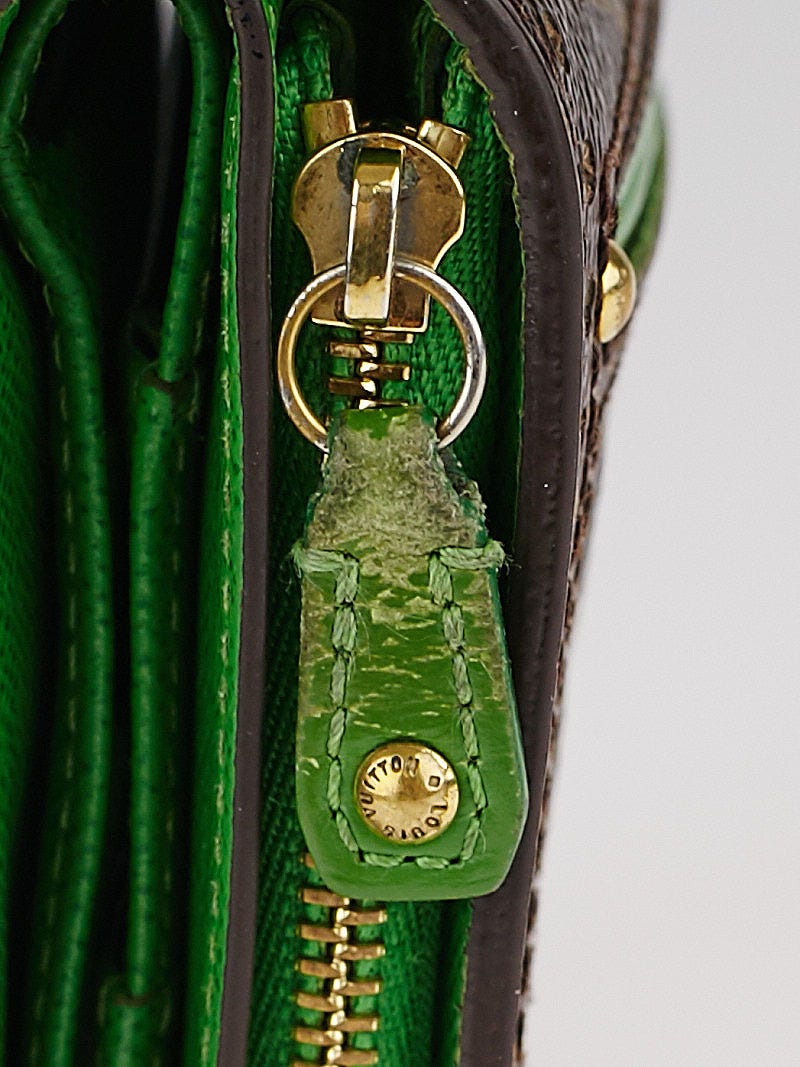 Louis Vuitton, Bags, Rare Authentic Louis Vuitton Insolite Green Wallet  Organizer Zip