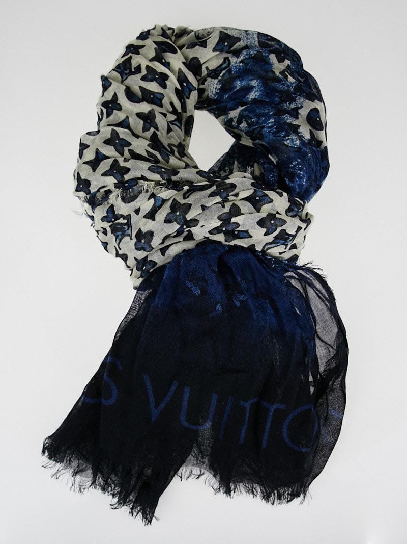 Louis Vuitton Blue/Green Cashmere/Silk Spring Floral Scarf - Yoogi's Closet