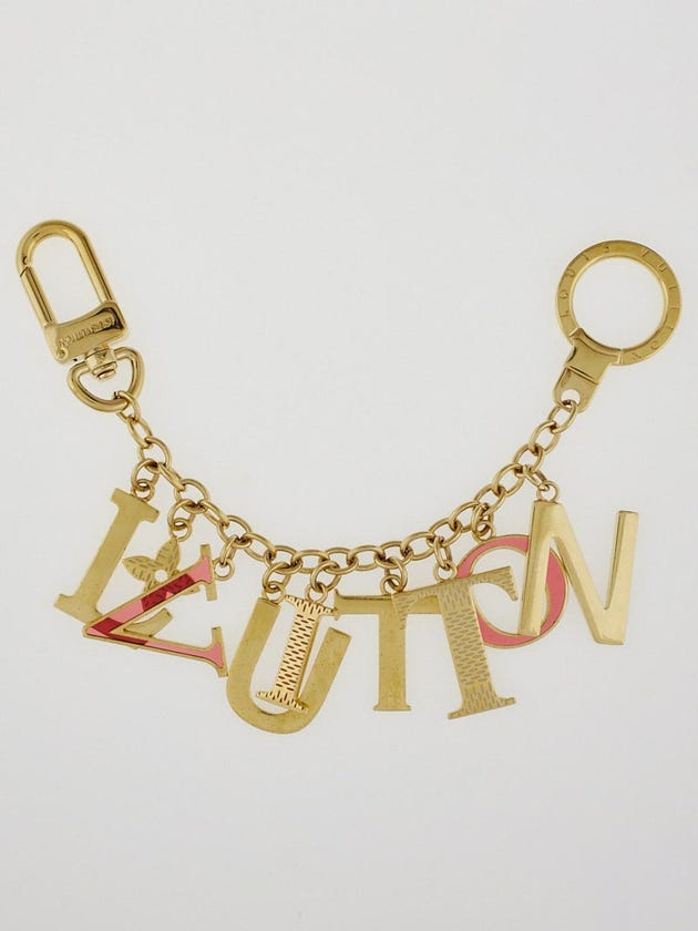 Louis Vuitton Gold/Pink Bag Charm and Key Holder