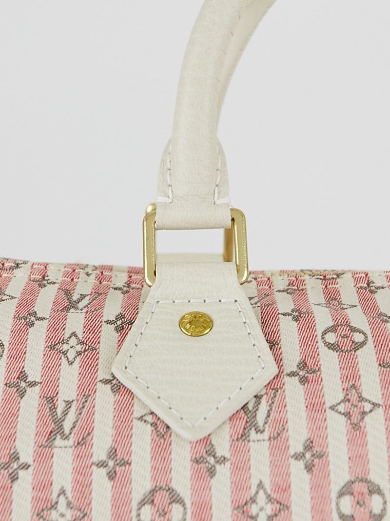 Louis Vuitton Pink & White Monogram Mini Lin Croisette Speedy 30  QJB0FZ5MPB014