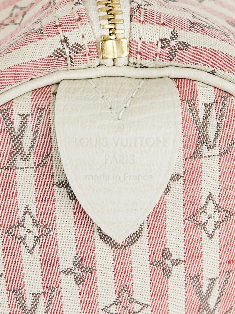 Louis Vuitton Red Mini Lin Croisette Speedy 30 White Leather Cotton Cloth  ref.120718 - Joli Closet
