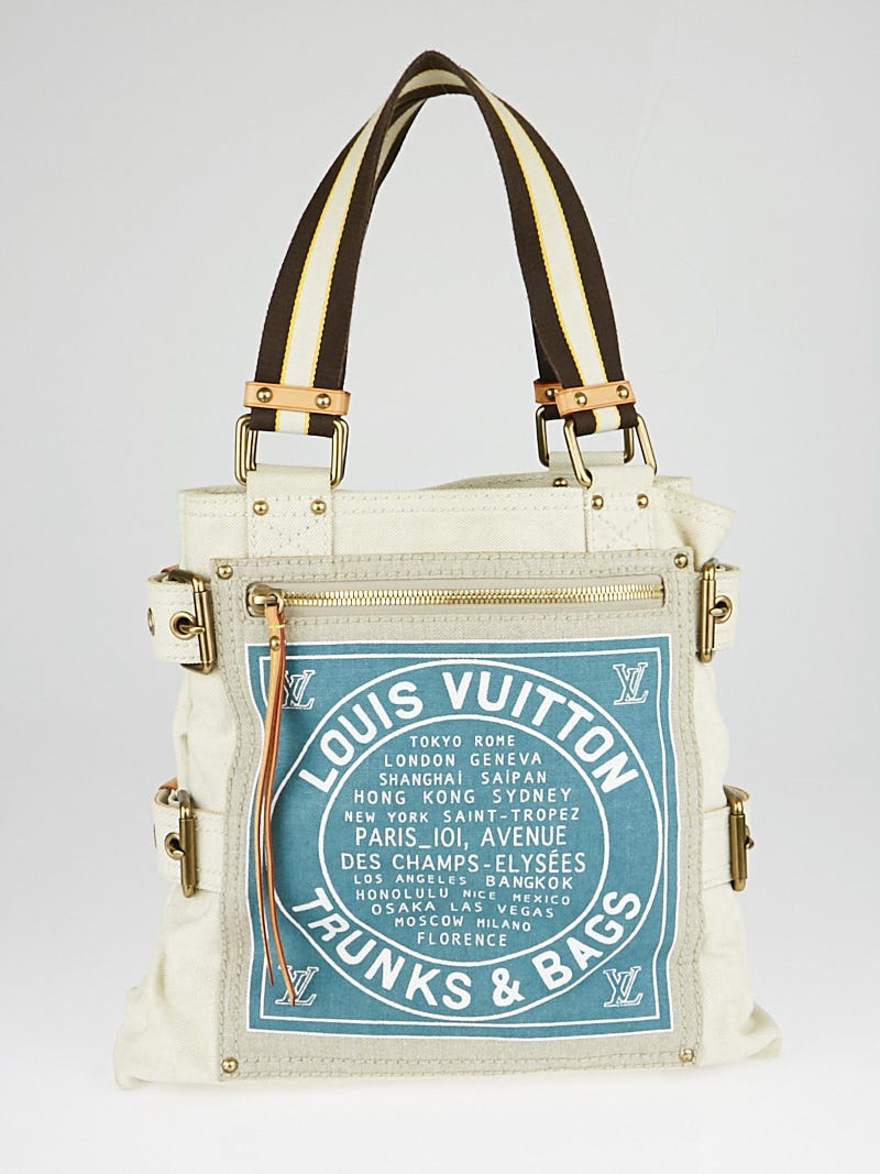 Louis Vuitton Blue Toile Globe Shopper Cabas Bag Excellent