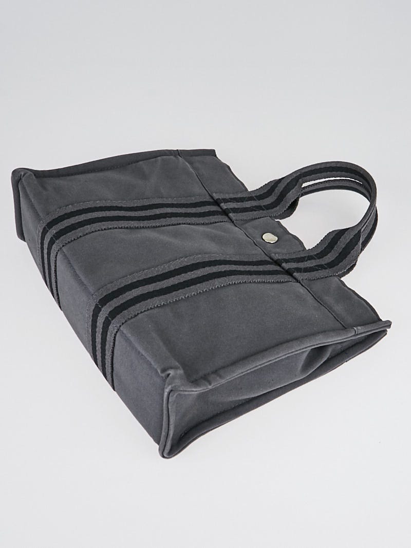 HERMES Fourre Tout MM Canvas Handbag Gray/Black 2201 32 - beyond