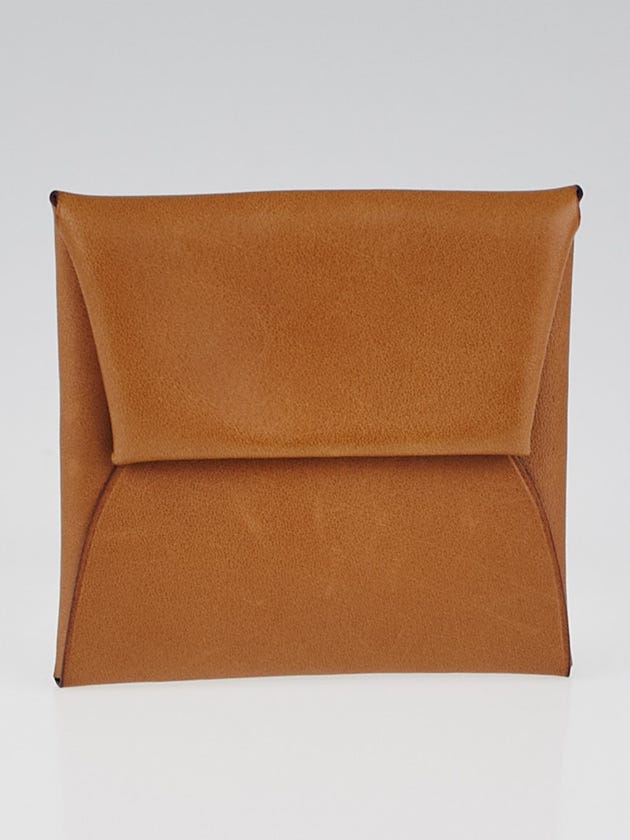 Hermes Natural Barenia Leather Bastia Coin Purse