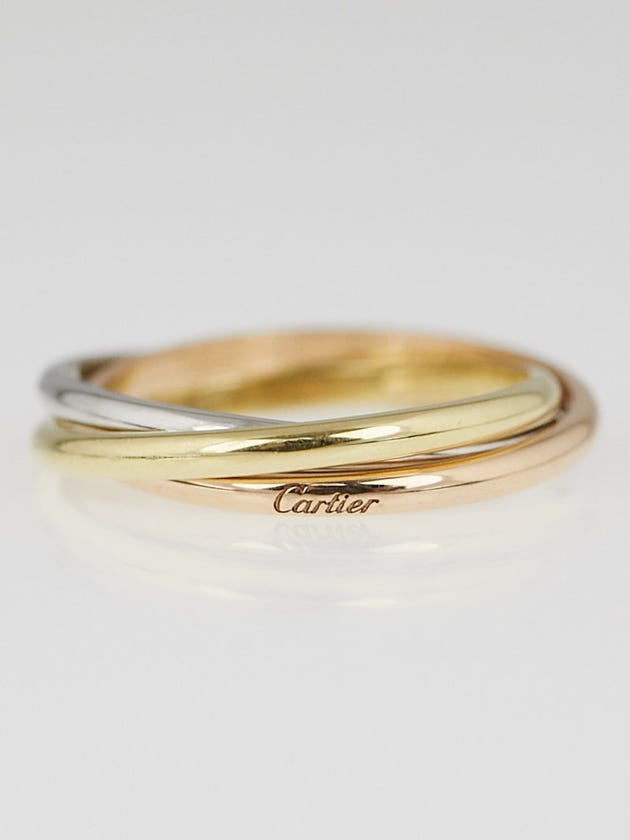 Cartier 18k Tri-Gold Trinity XS Ring Size 3.75/46