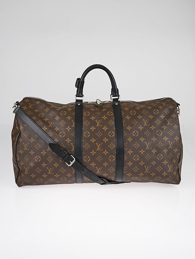 Louis Vuitton Monogram Canvas Macassar Keepall Bandouliere 55 Bag