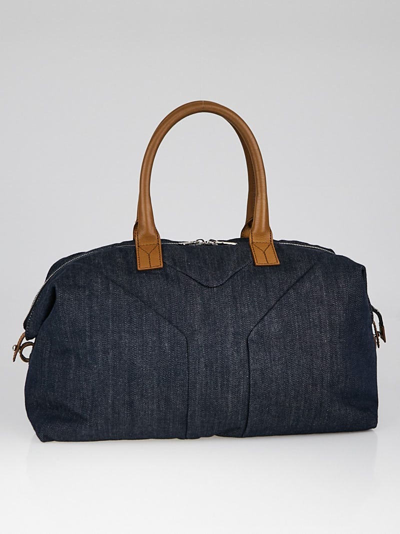 Yves Saint Laurent Blue Denim Easy Y Zip Bag