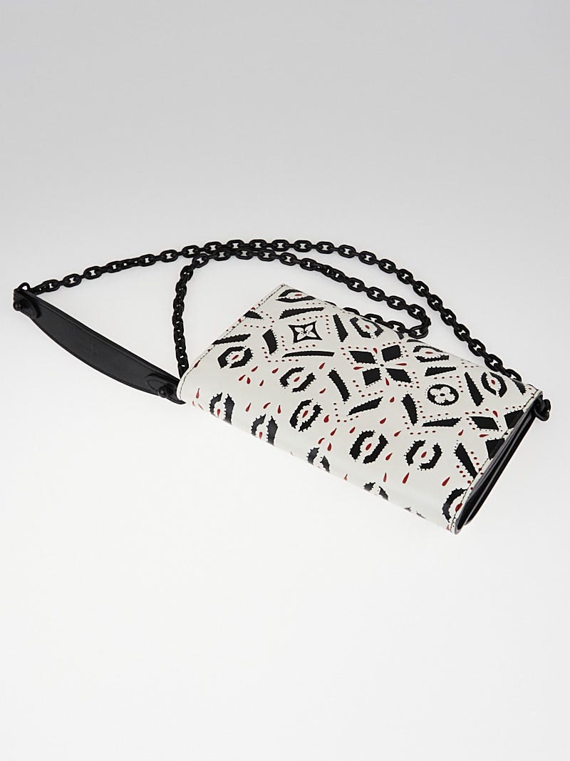 Louis Vuitton White/Black Graphic Print Leather Twist Wallet on Chain Bag -  Yoogi's Closet