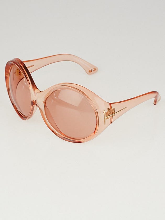 Tom Ford Pink Clear Acetate Oversized Ali Sunglasses