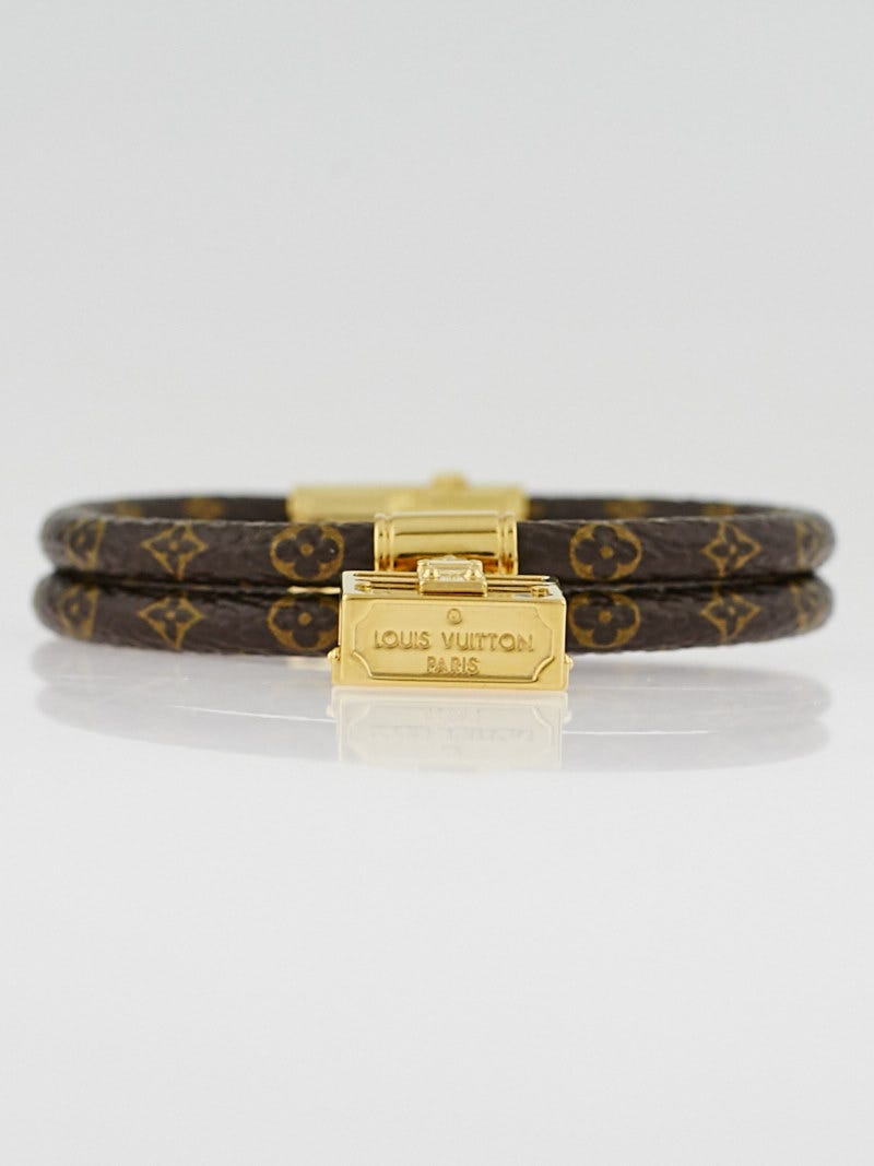 Louis Vuitton Petite Malle Monogram Canvas Gold Tone Bracelet