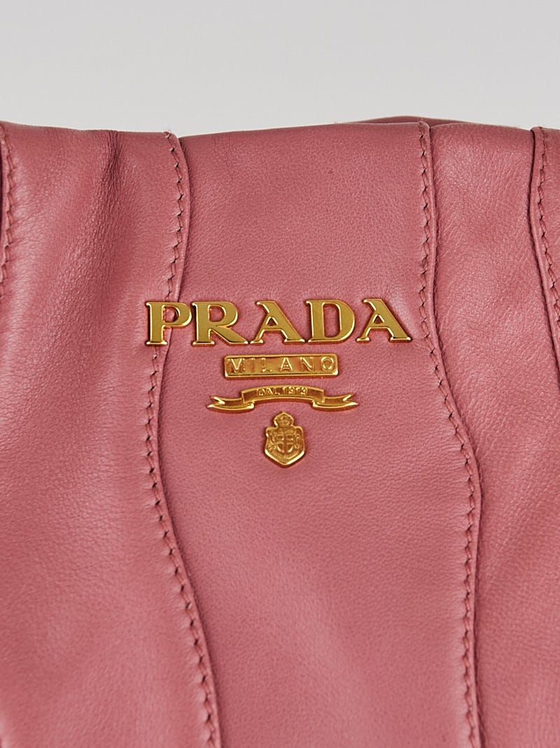 Prada Pink Nappa Leather Stripes Hobo Bag - Yoogi's Closet
