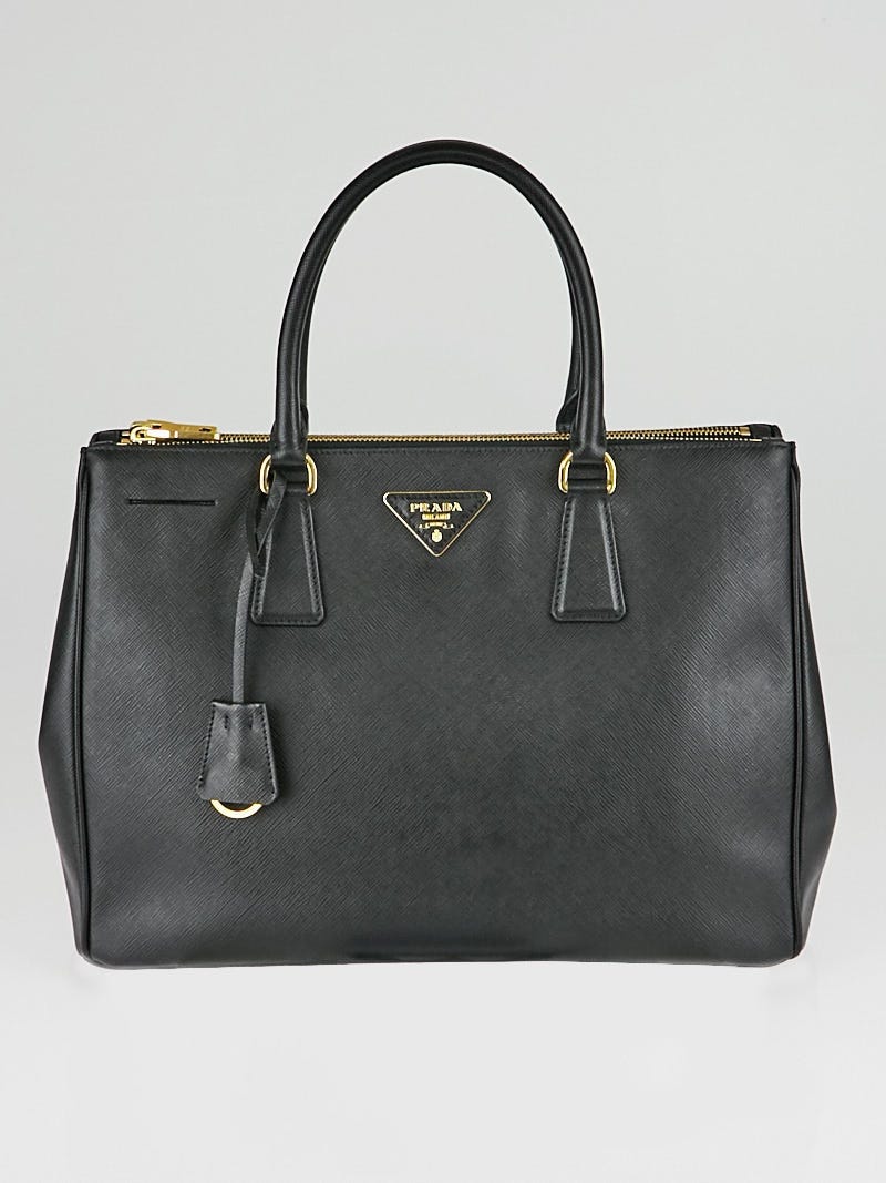 Prada Black Saffiano Leather Large Zip Tote Bag 1BA274 | Yoogi's 