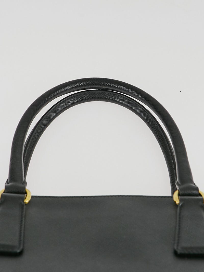 Prada Black Saffiano Leather Large Zip Tote Bag 1BA274 | Yoogi's