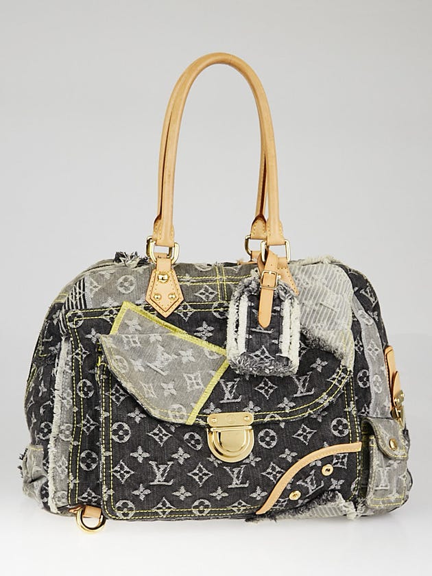 Louis Vuitton Limited Edition Grey Denim Monogram Denim Patchwork Bowly Bag
