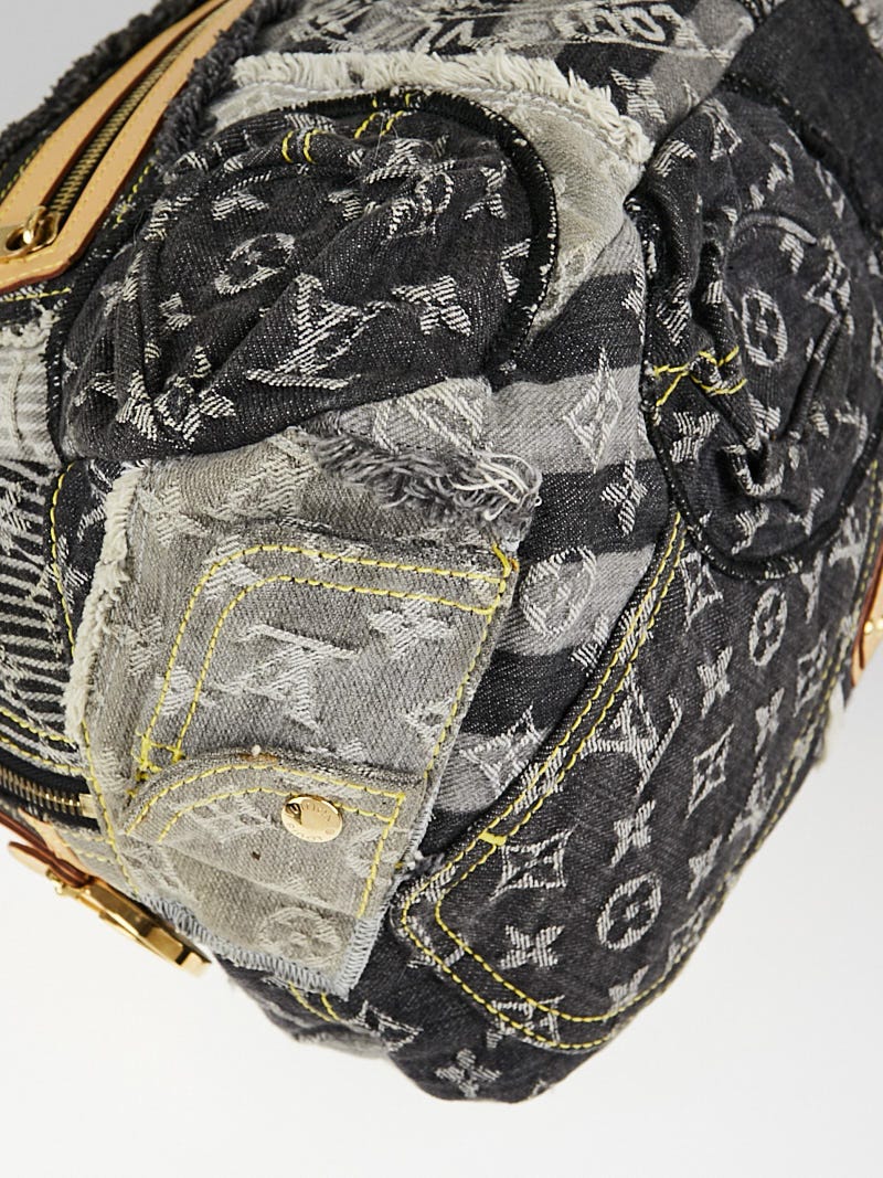 Louis Vuitton Limited Edition Grey Denim Monogram Denim Patchwork Speedy Bag  - Yoogi's Closet