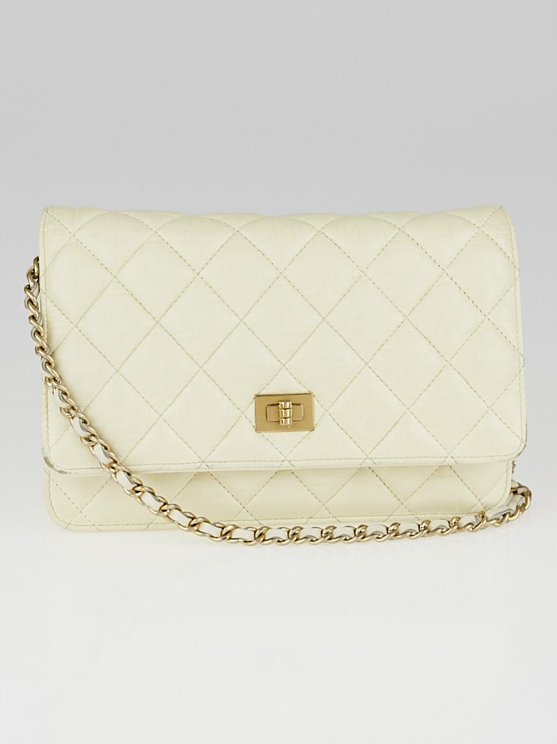 Chanel White Leather Reissue WOC Clutch Bag - Yoogi's Closet