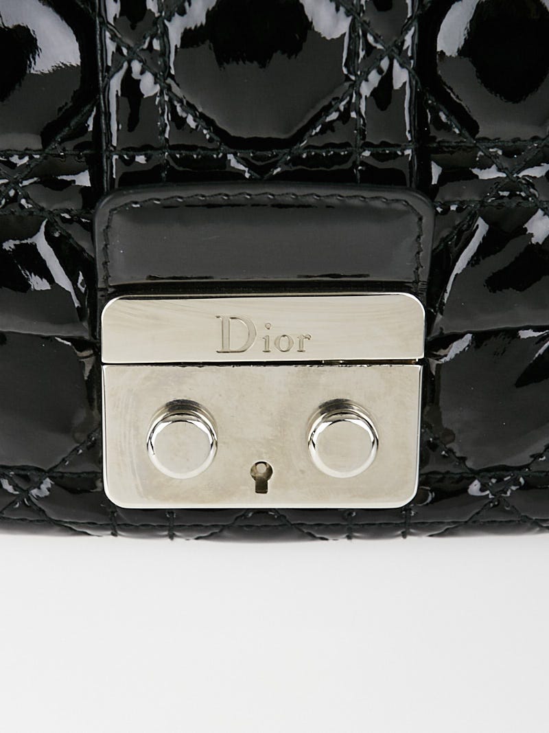 Christian Dior Black Cannage Quilted Patent Leather New Lock