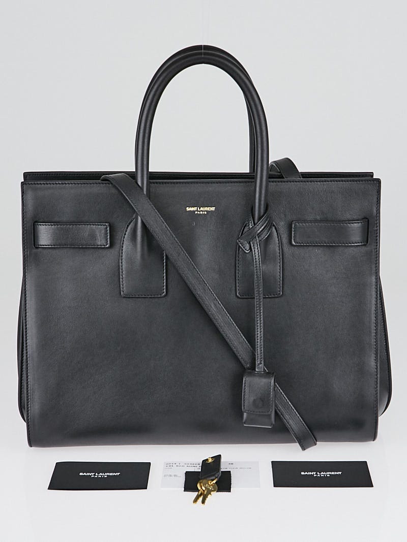 Yves Saint Laurent Black Smooth Calfskin Leather Small Sac