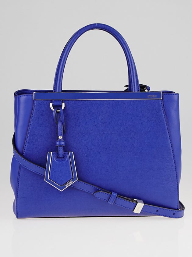 Fendi Blue Vitello Leather Petite Sac 2Jours Elite Tote Bag 8BH253