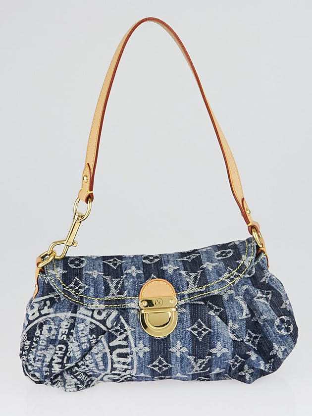 Louis Vuitton Limited Edition Blue Denim Monogram Denim Mini Pleaty Raye Bag