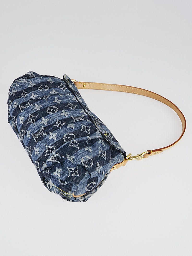 Louis Vuitton Blue Monogram Denim Limited Edition Mini Pleaty Raye  Customise Bag at 1stDibs