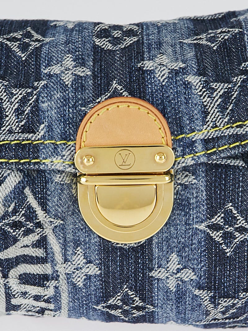 Louis Vuitton Limited Edition Blue Denim Monogram Denim Mini Pleaty Raye  Bag - Yoogi's Closet