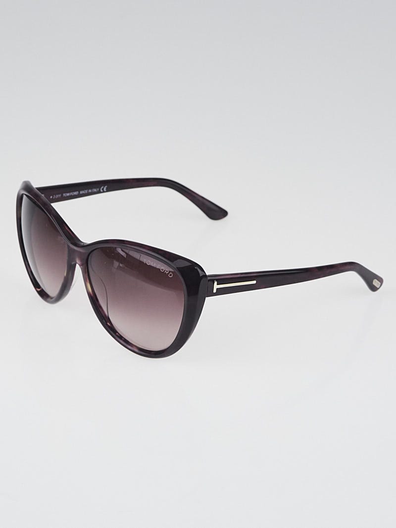 Tom Ford Purple Tortoise Acetate Frame Gradient Tint Malin Sunglasses-TF230  - Yoogi's Closet