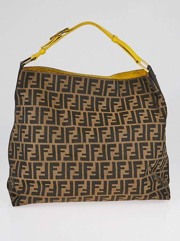 Fendi Tobacco Zucca Canvas Large Hobo Bag 8BR653
