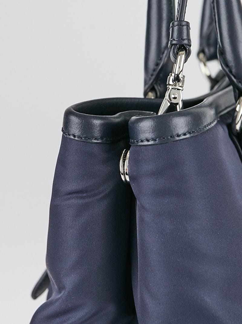 Prada Blue Tessuto Nylon and Leather Tote Bag 1BA832 - Yoogi's Closet