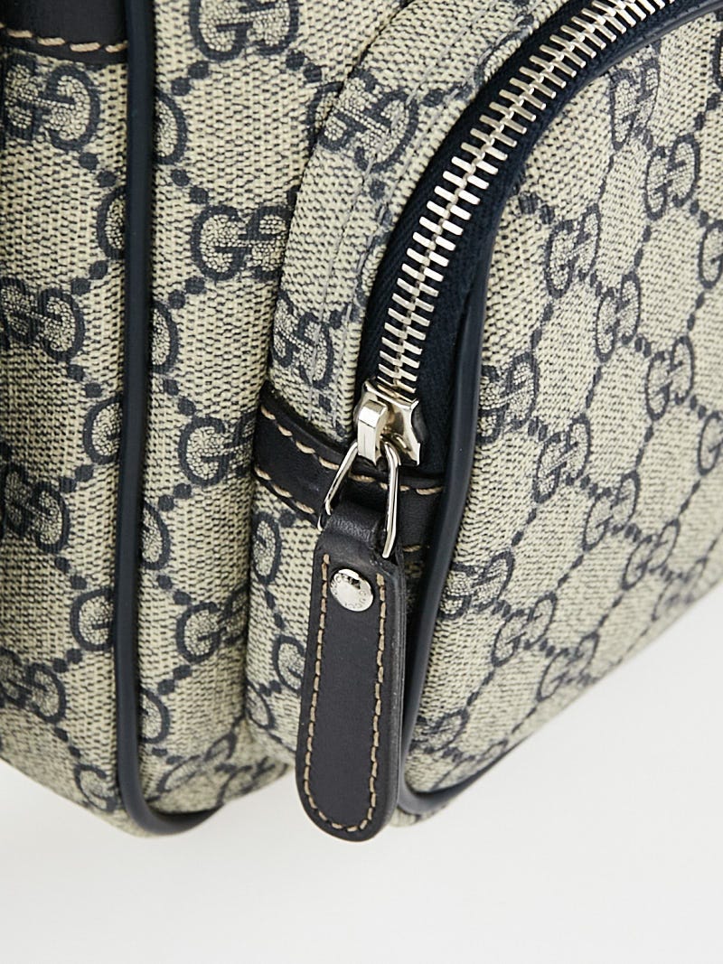 Gucci Beige/Blue GG Coated Canvas Front Pocket Messenger Bag